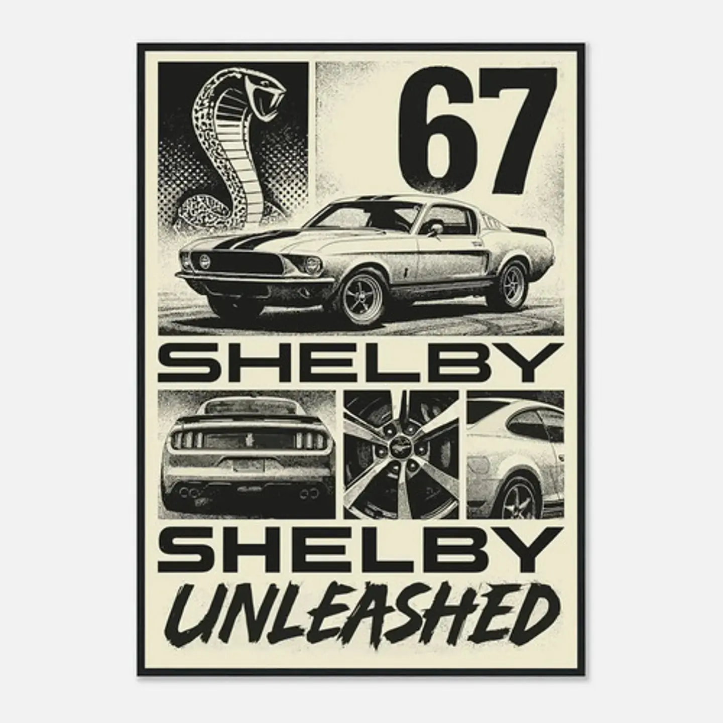 Cuadro Auto Mustang Shelby 67 Deportivo + Marco 2
