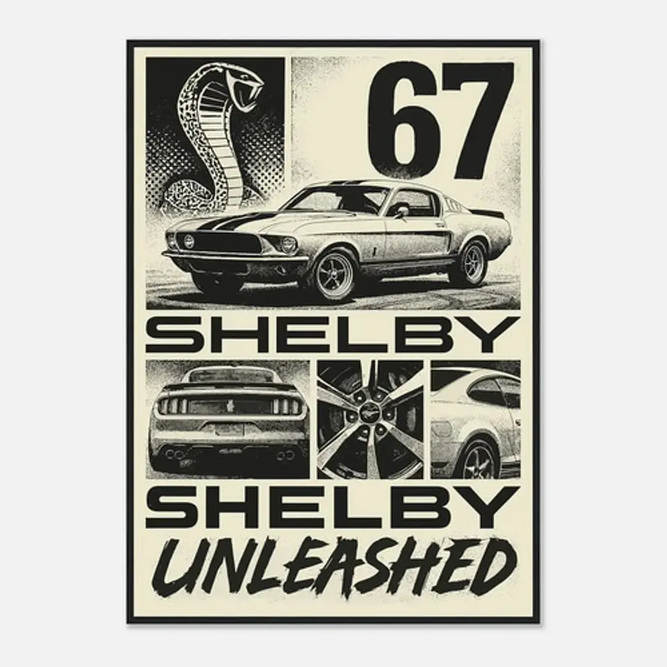 Cuadro Auto Mustang Shelby 67 Deportivo + Marco 2