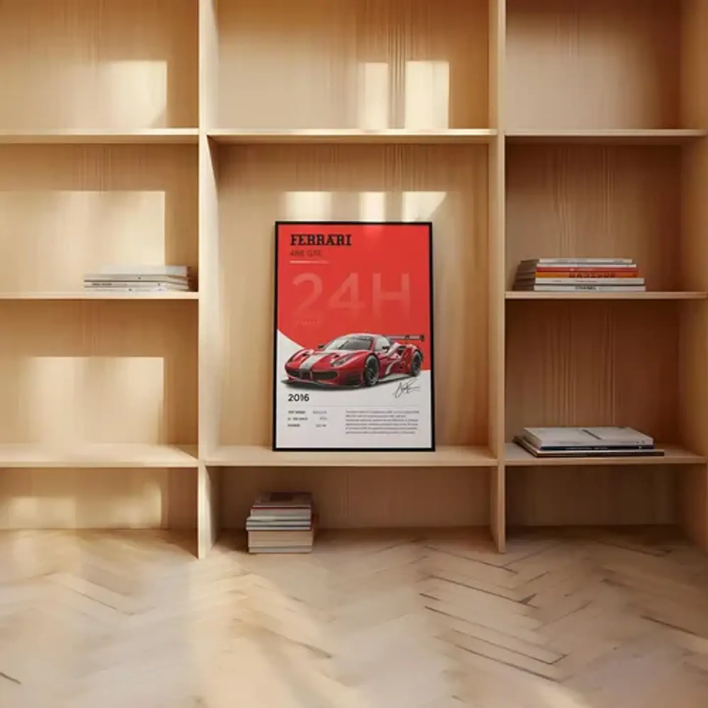 Cuadro Auto Ferrari 488 Gte Le Mans + Marco 3