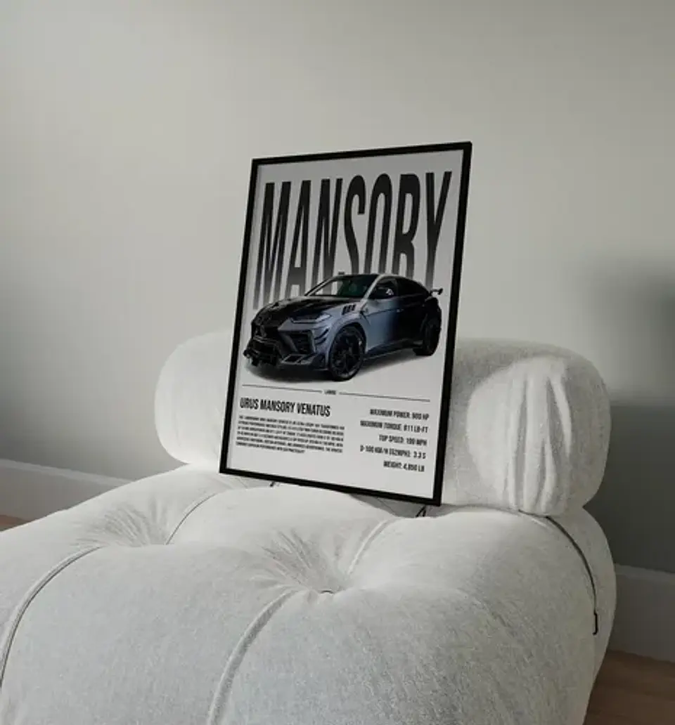 Cuadro Auto Lamborghini Urus Mansory Deportivo + Marco 3