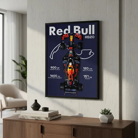 Cuadro Autos Red Bull Rb20 F1 Especial Formula 1 + Marco