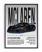 Cuadro Auto Mclaren Senna Negro Celeste Deportivo + Marco - Miniatura 1
