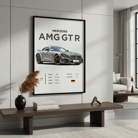 Cuadro  Mercedes Amg Gt R Deportivo + Marco