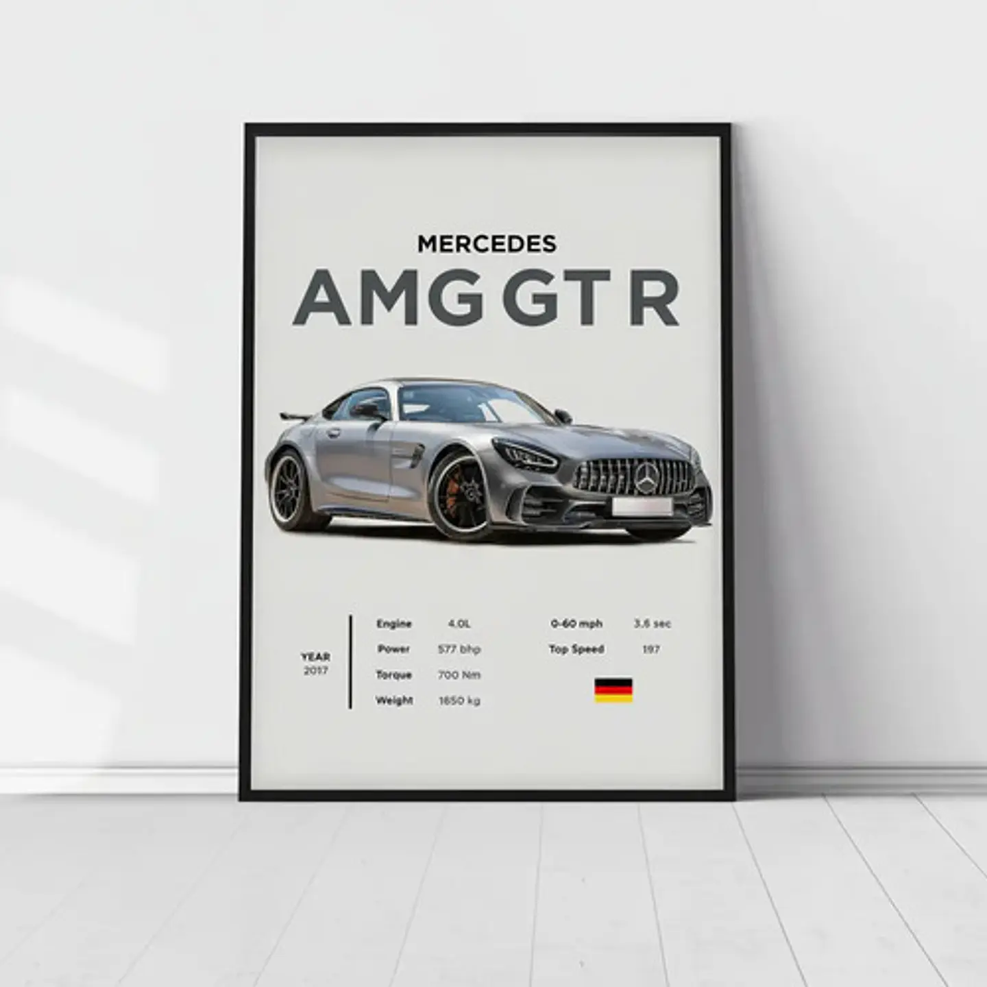 Cuadro  Mercedes Amg Gt R Deportivo + Marco 4