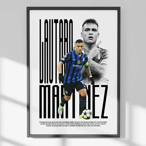 Cuadro De Lautaro Martínez Del Inter De Milán Futbol + Marco