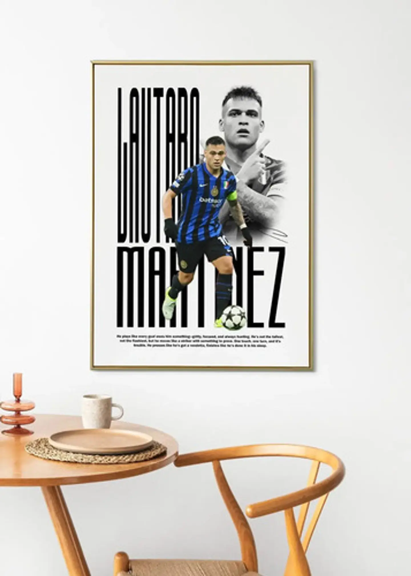 Cuadro De Lautaro Martínez Del Inter De Milán Futbol + Marco 2