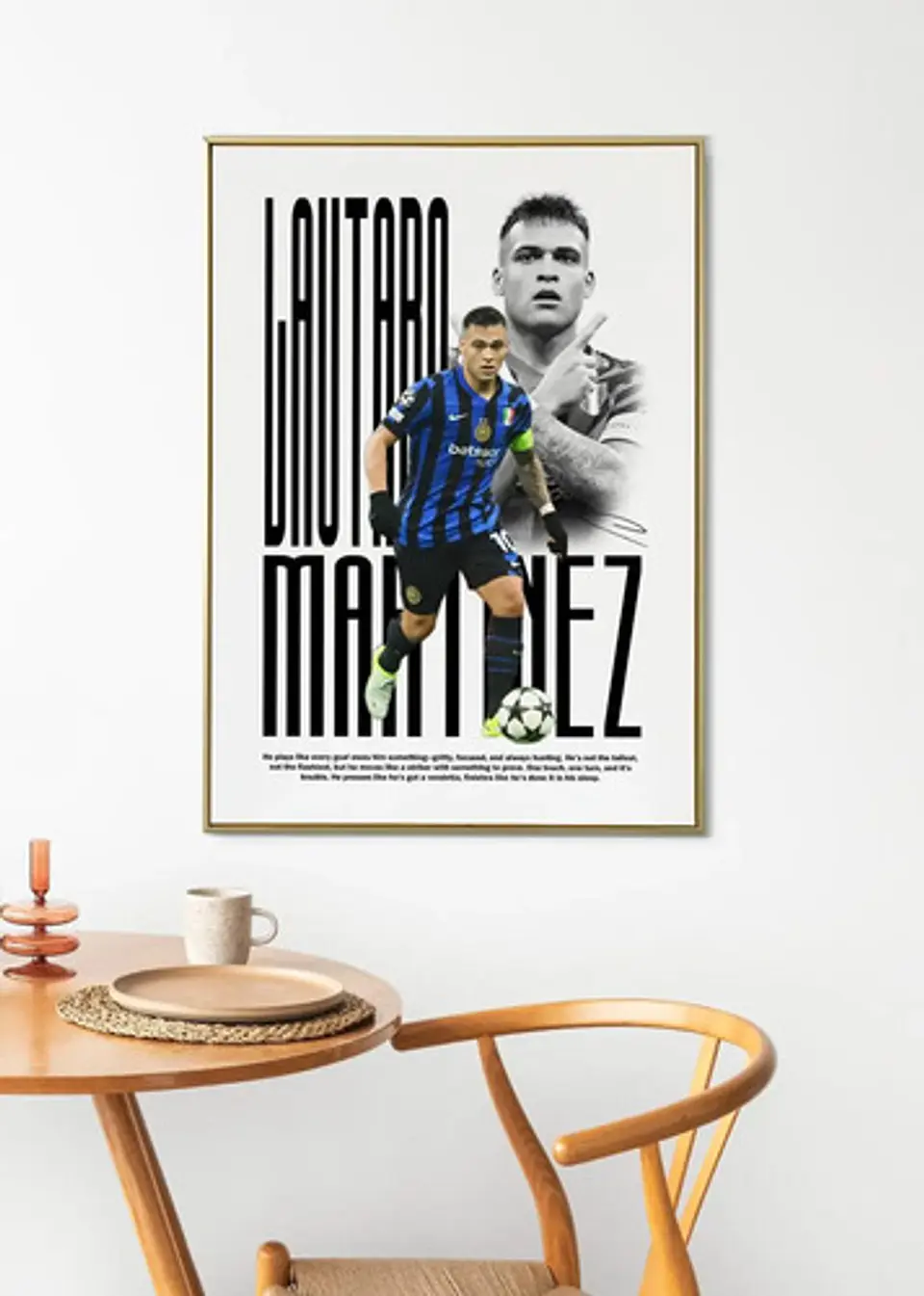 Cuadro De Lautaro Martínez Del Inter De Milán Futbol + Marco 2
