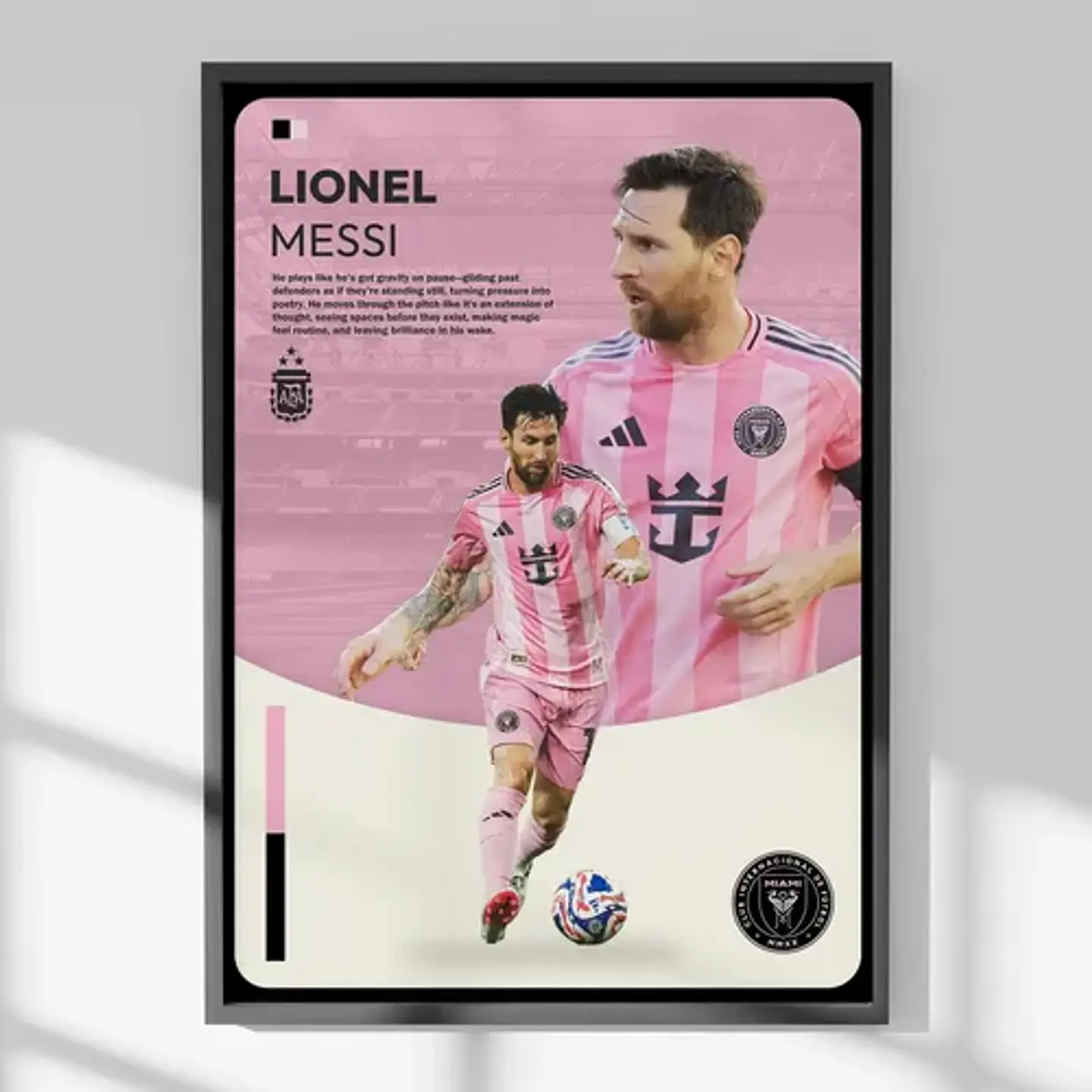 Cuadro Lionel Messi Del Inter De Miami Futbol + Marco 1