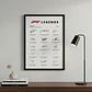 Cuadro De F1 Pilotos Leyendas Autógrafo Formula 1 + Marco - Miniatura 1