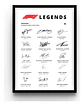 Cuadro De F1 Pilotos Leyendas Autógrafo Formula 1 + Marco - Miniatura 2