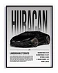 Cuadro Lamborghini Huracán Sterrato Deportivo Negro + Marco - Miniatura 2