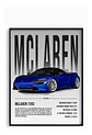Cuadro Auto Mclaren 720s Azul Deportivo + Marco - Miniatura 1