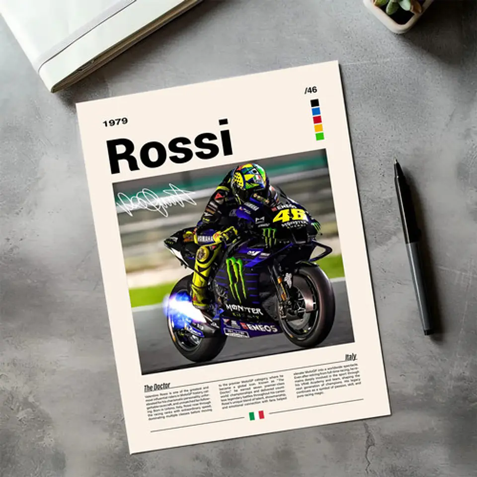 6 Cuadros De Valentino Rossi 46 Moto Gp  The Doctor  + Marco 4