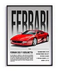 Cuadro Auto Ferrari 355 F1 Berlinetta Deportivo + Marco - Miniatura 2