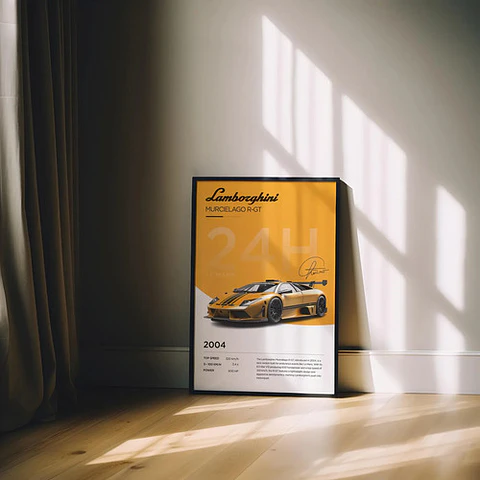 Cuadro Lamborghini Murcielago R-gt Le Mans Deportivo + Marco