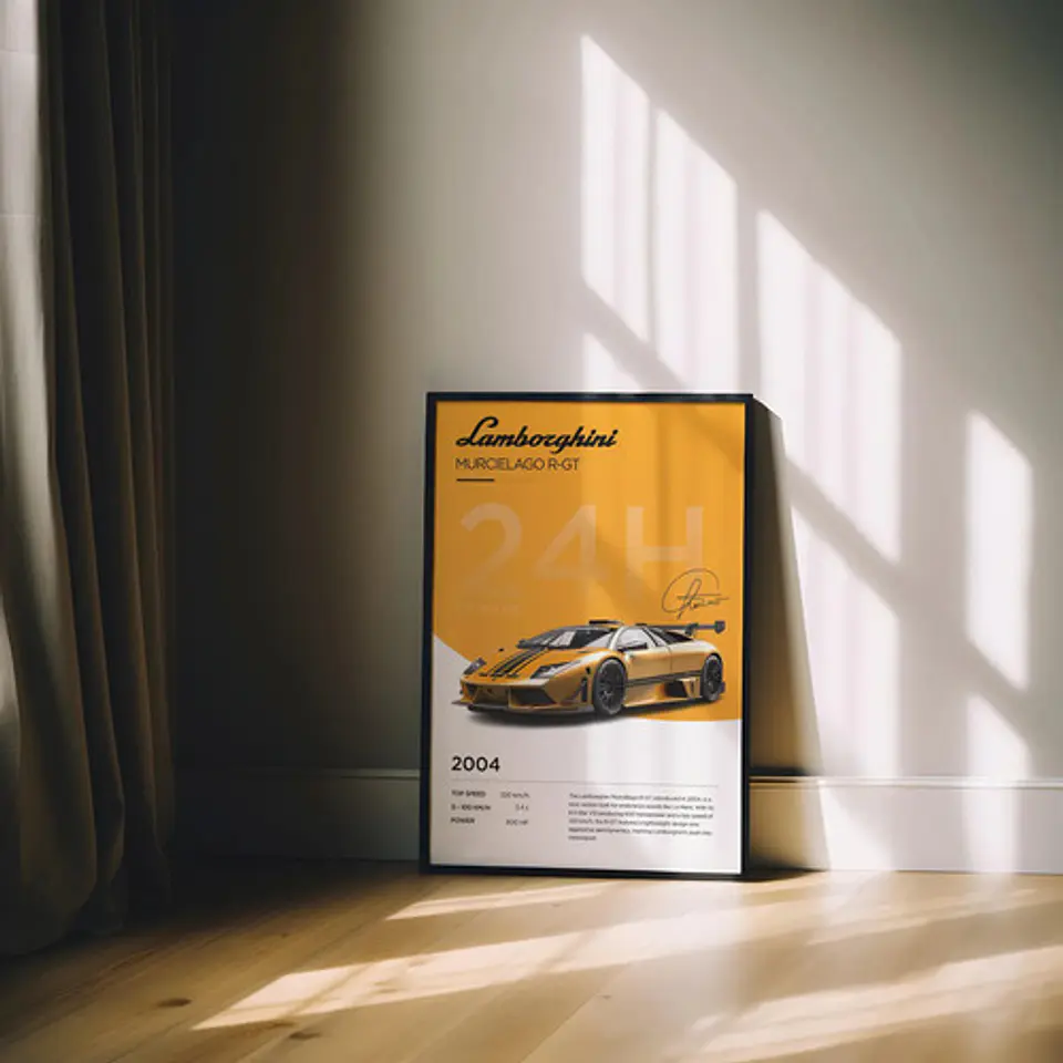 Cuadro Lamborghini Murcielago R-gt Le Mans Deportivo + Marco 2