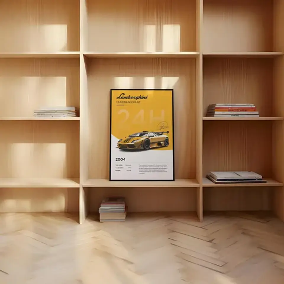 Cuadro Lamborghini Murcielago R-gt Le Mans Deportivo + Marco 3