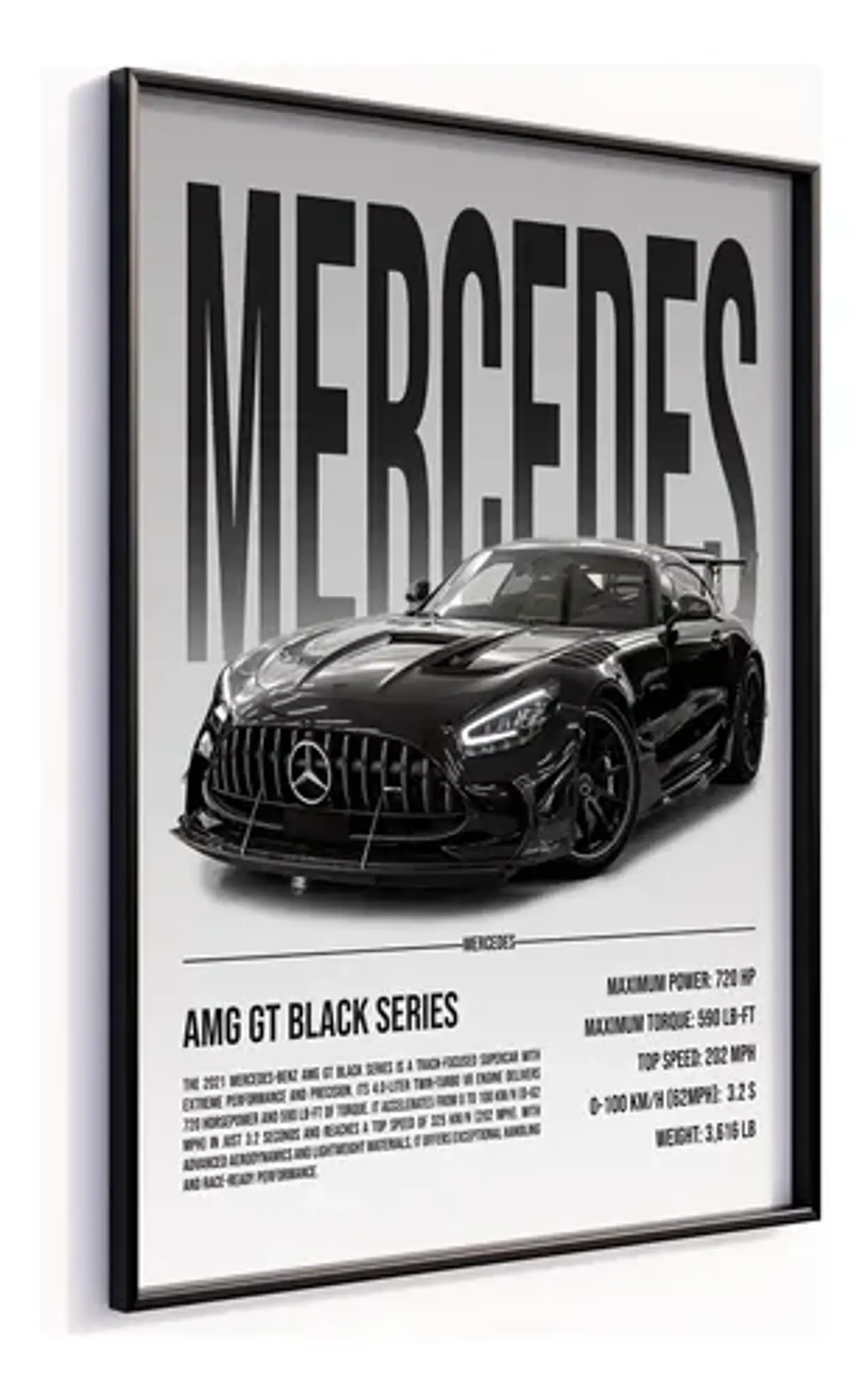 Cuadro Mercedes Amg Gt Black Series Deportivo + Marco 1