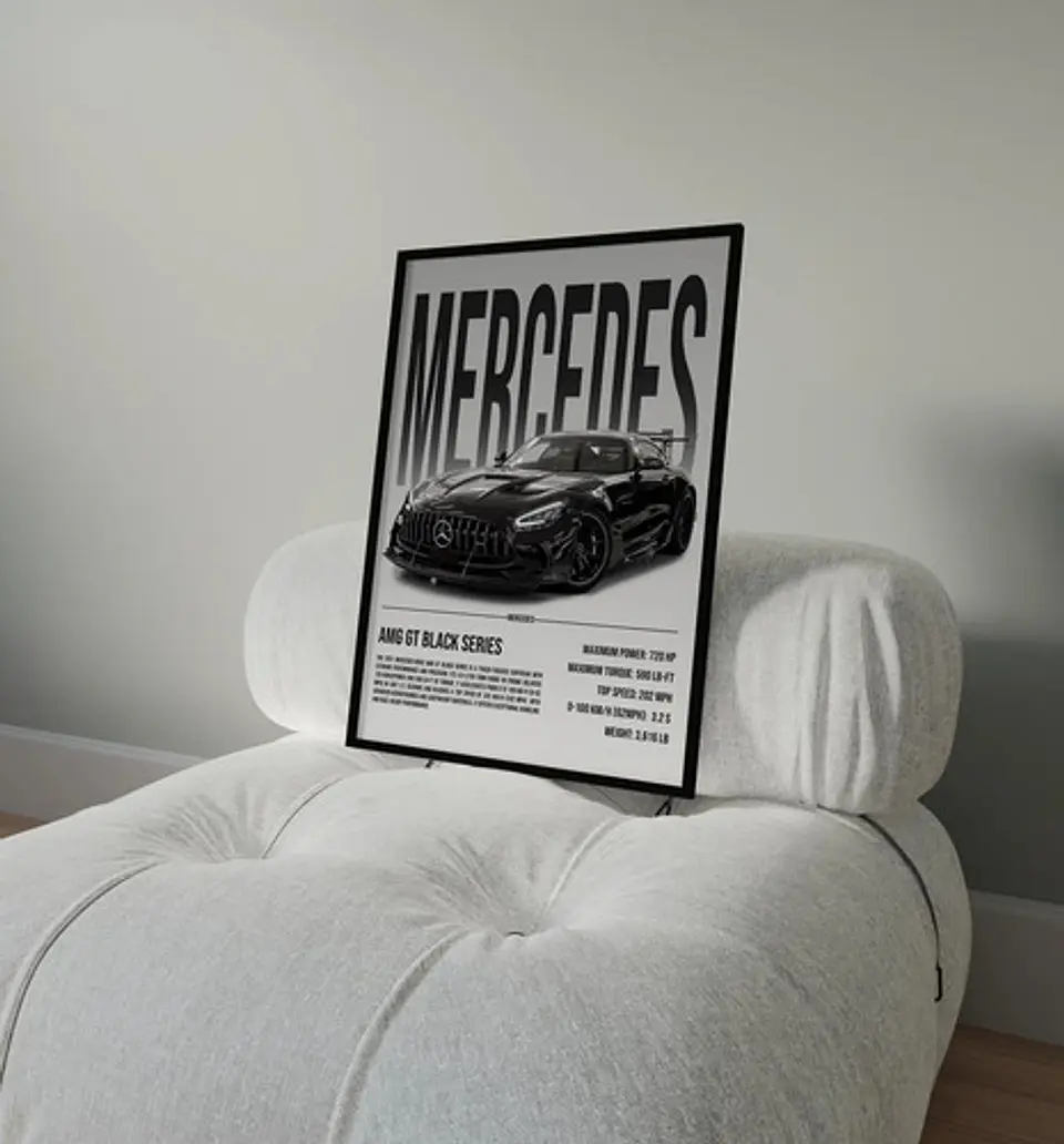 Cuadro Mercedes Amg Gt Black Series Deportivo + Marco 3