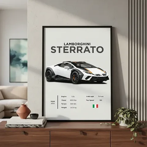 Cuadro Auto Lamborghini Sterrato Deportivo + Marco