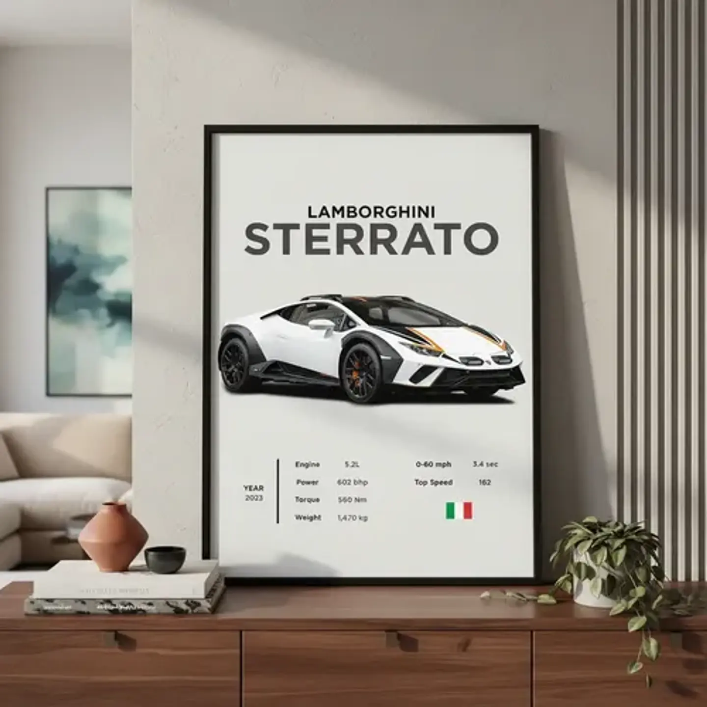 Cuadro Auto Lamborghini Sterrato Deportivo + Marco 2