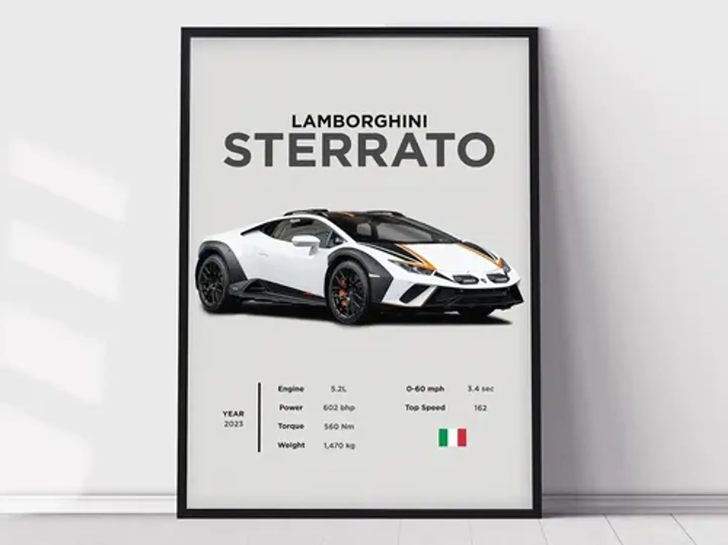 Cuadro Auto Lamborghini Sterrato Deportivo + Marco 3