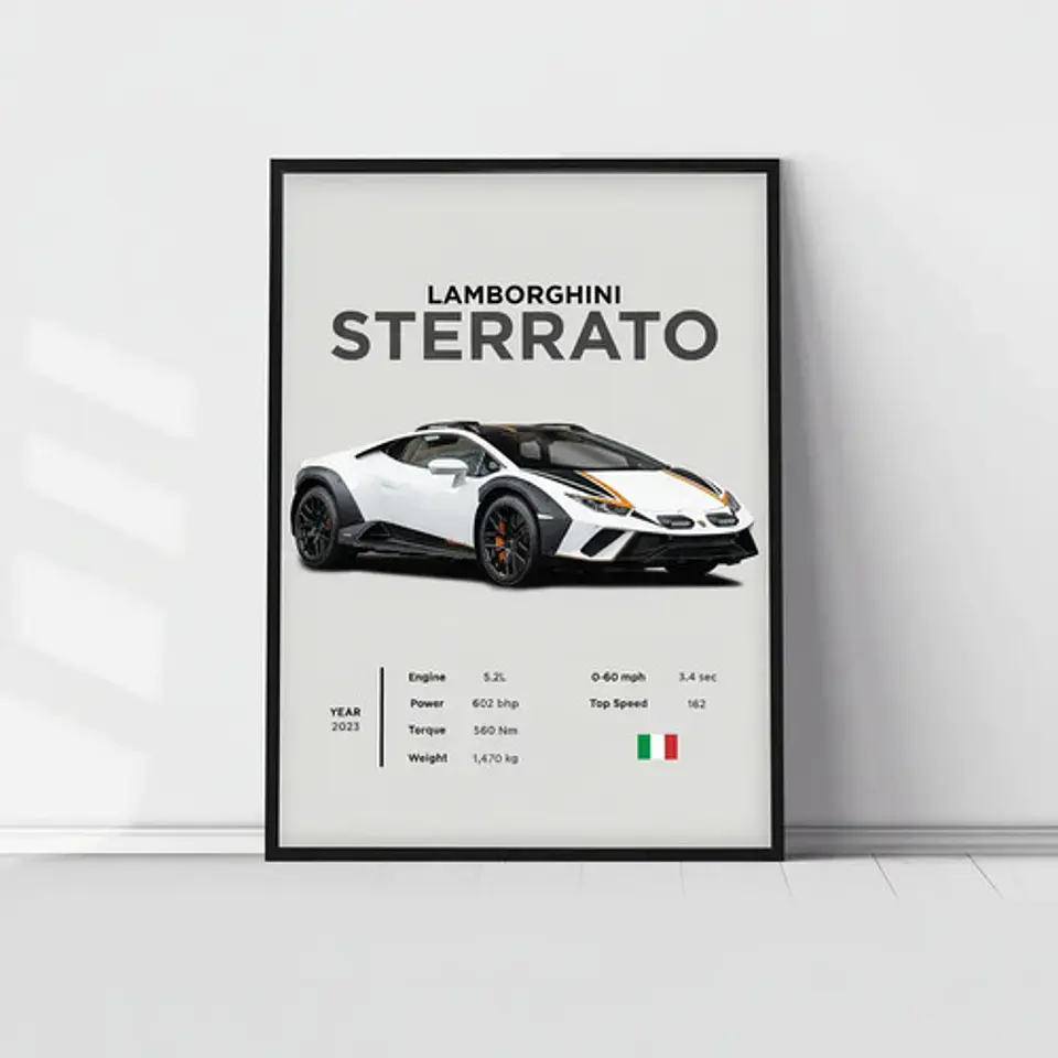 Cuadro Auto Lamborghini Sterrato Deportivo + Marco 4