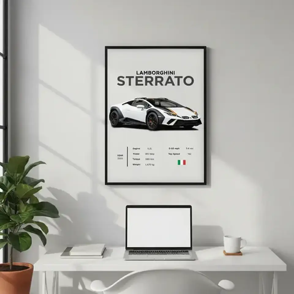 Cuadro Auto Lamborghini Sterrato Deportivo + Marco 5