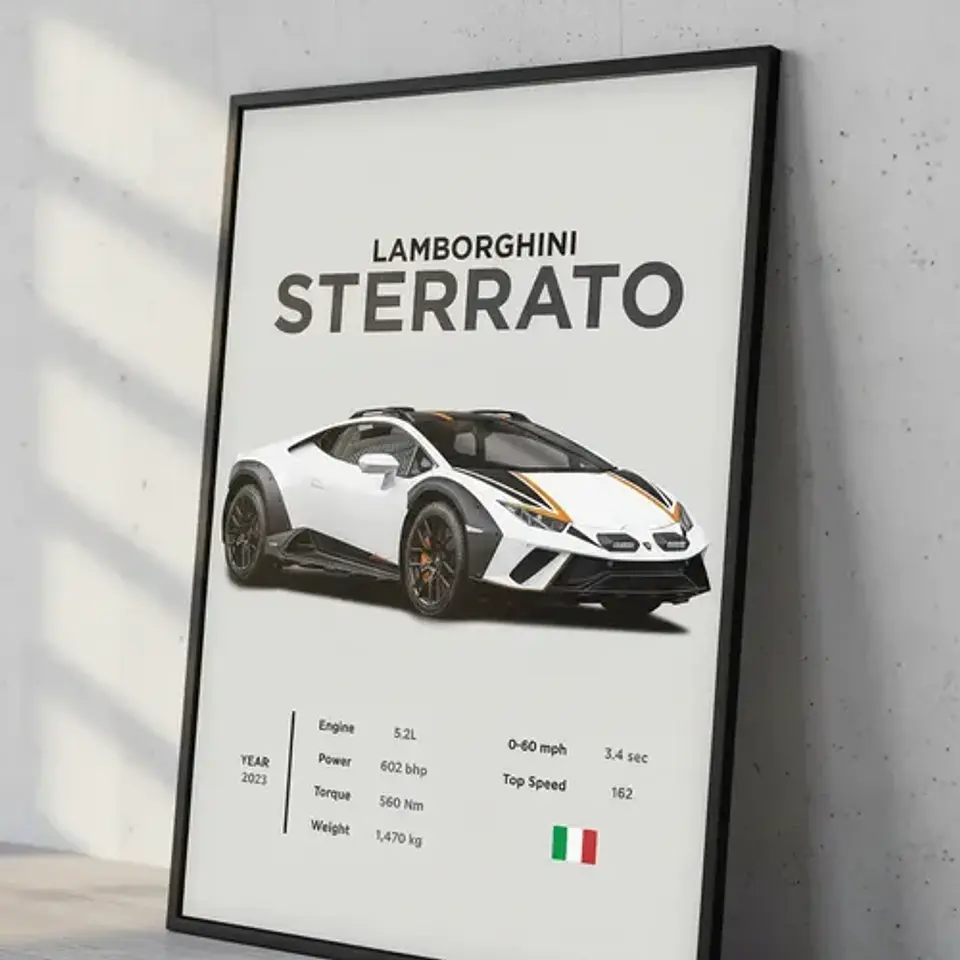 Cuadro Auto Lamborghini Sterrato Deportivo + Marco 6