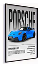 Cuadro Auto Porsche 911 Gt3 Azul Deportivo + Marco - Miniatura 3