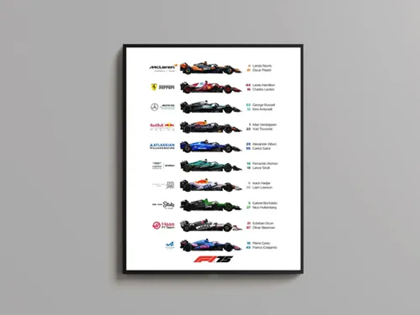 Cuadro Campeonato Mundial Formula 1: Auto Y Pilotos F1 3
