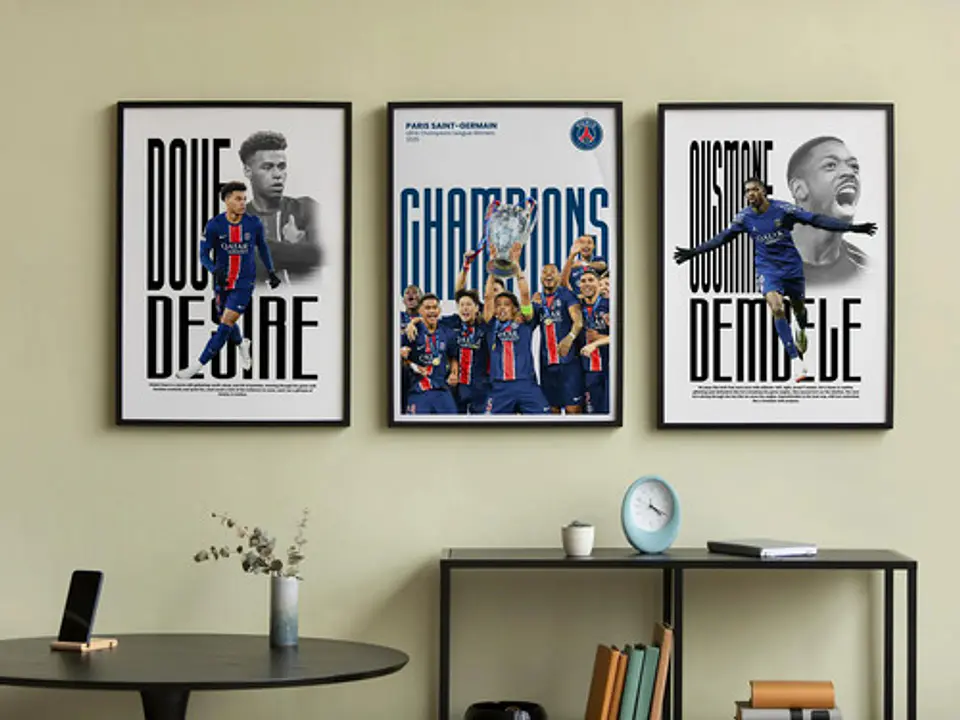 Cuadros De Futbol Psg: Dembélé, Doue, Liga De Campeones 1