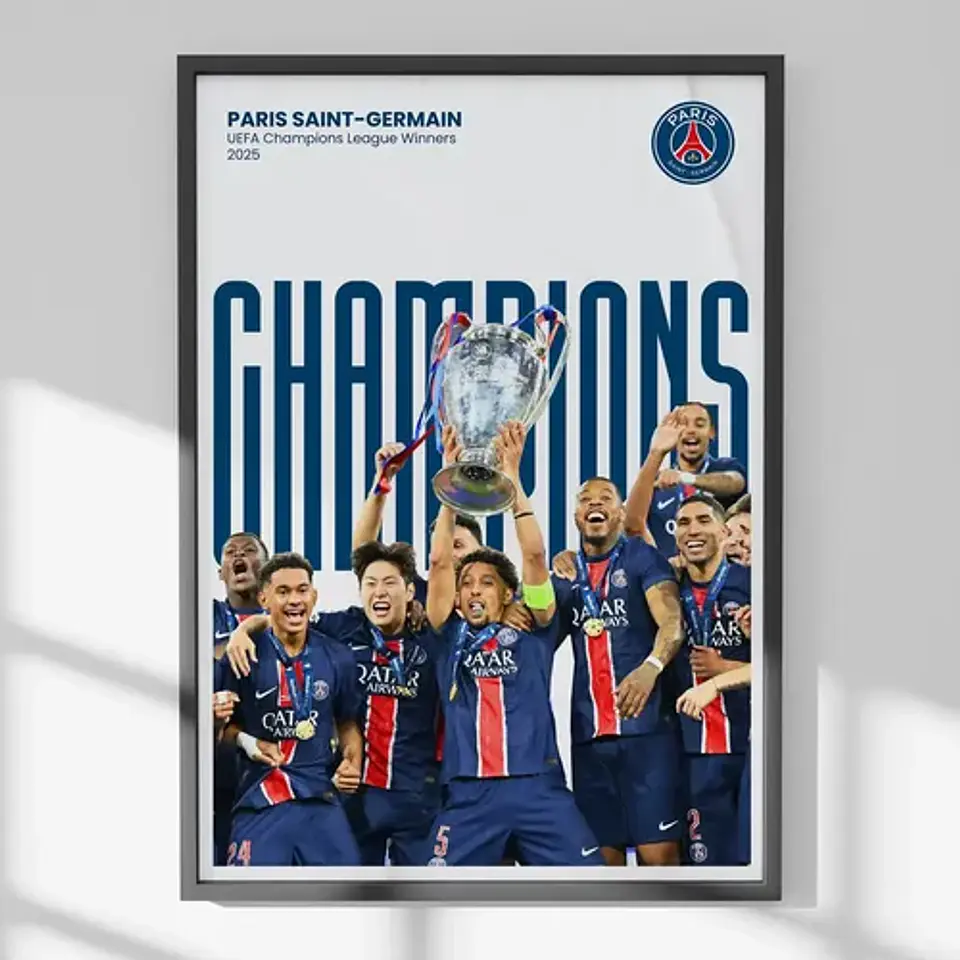 Cuadros De Futbol Psg: Dembélé, Doue, Liga De Campeones 4