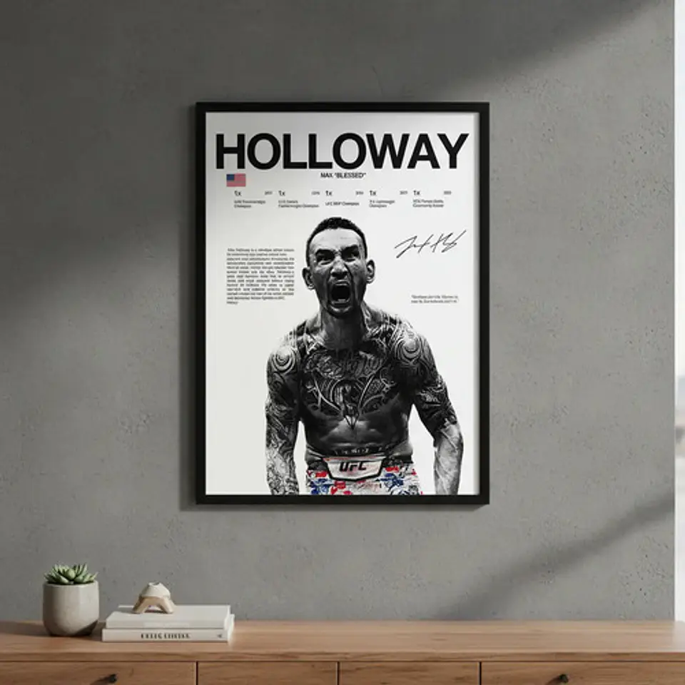 Cuadro  Max Holloway Profesional Ufc Mma + Marco 1
