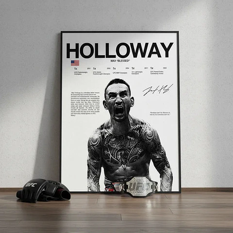 Cuadro  Max Holloway Profesional Ufc Mma + Marco