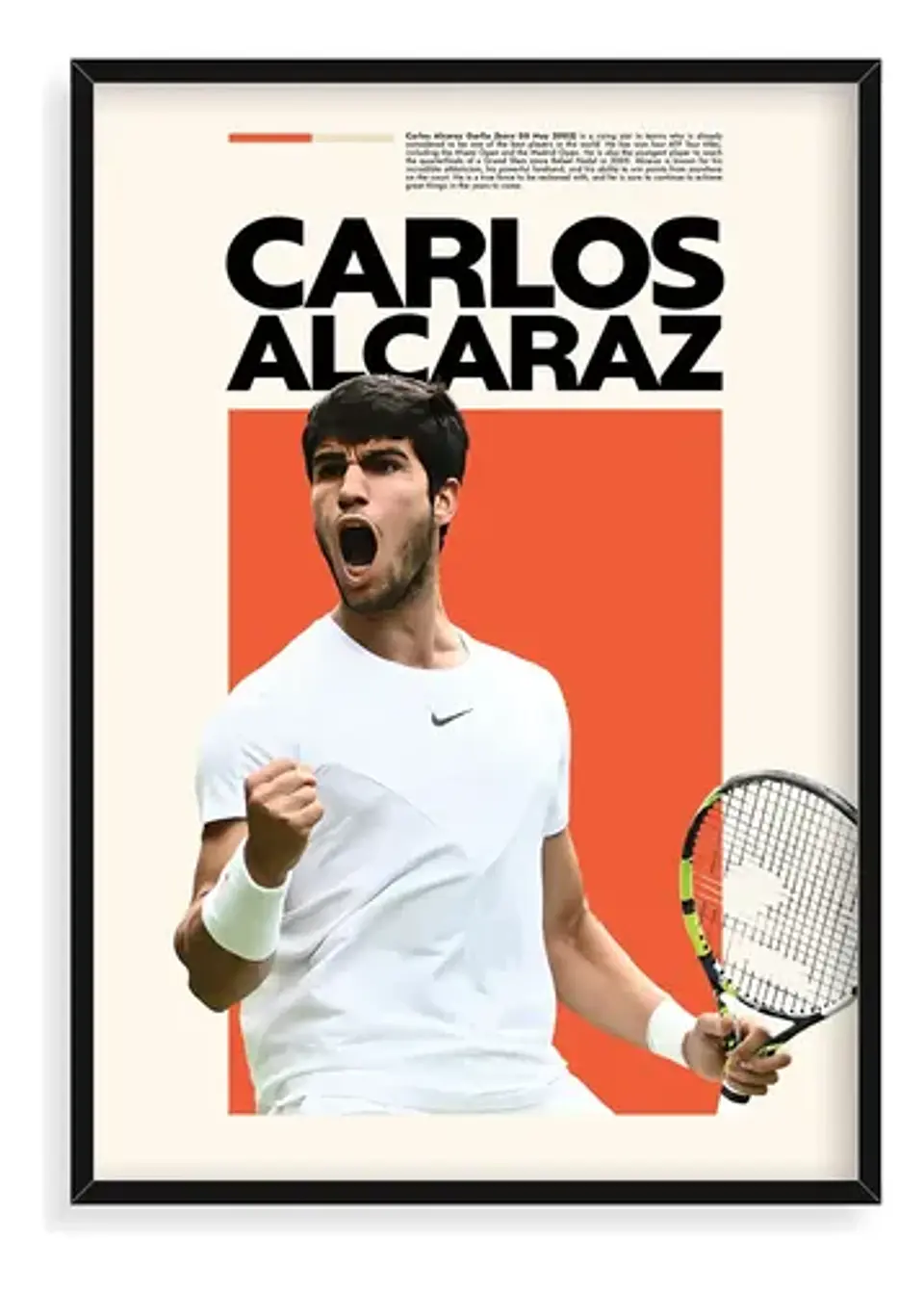 12 Cuadros De Tenista Carlos Alcaraz Tenis + Marco Negro 7