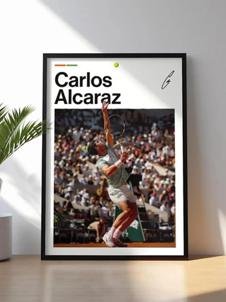 12 Cuadros De Tenista Carlos Alcaraz Tenis + Marco Negro 9