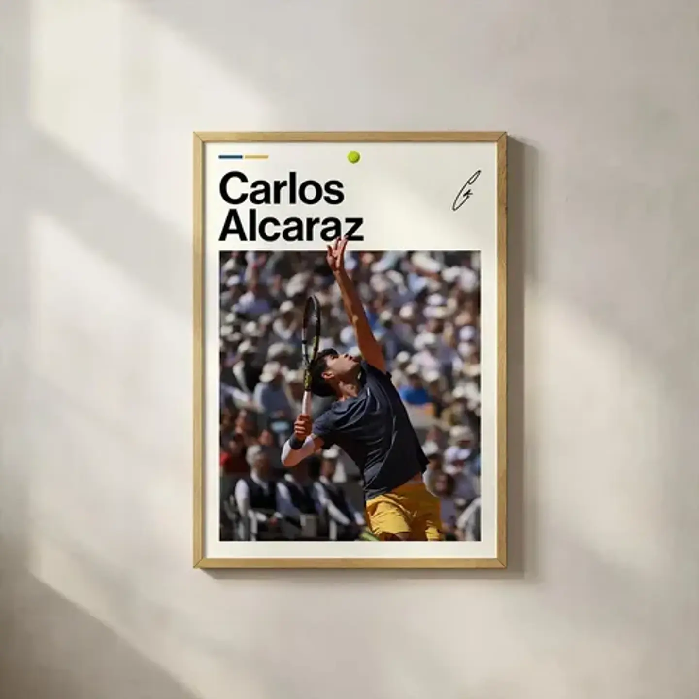 12 Cuadros De Tenista Carlos Alcaraz Tenis + Marco Negro 10
