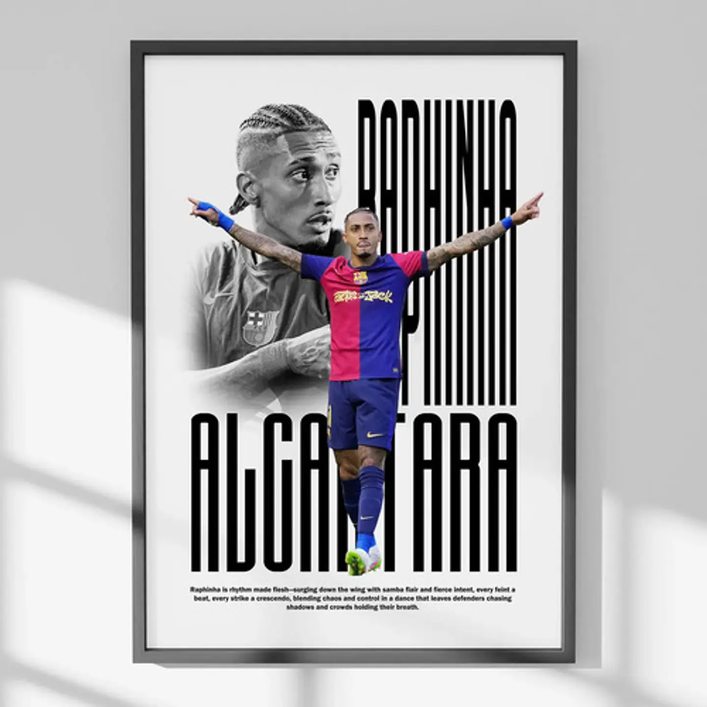 Cuadro De Raphinha Del Fc Barcelona Futbol + Marco 1