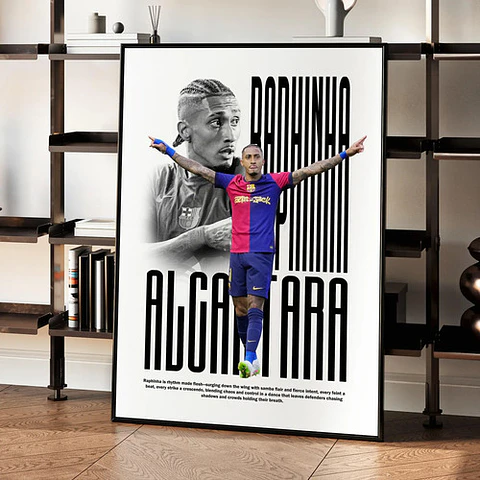 Cuadro De Raphinha Del Fc Barcelona Futbol + Marco