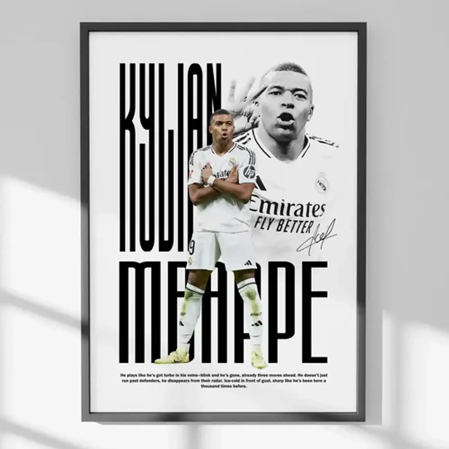 Cuadro De Kylian Mbappé Futbol + Marco 1