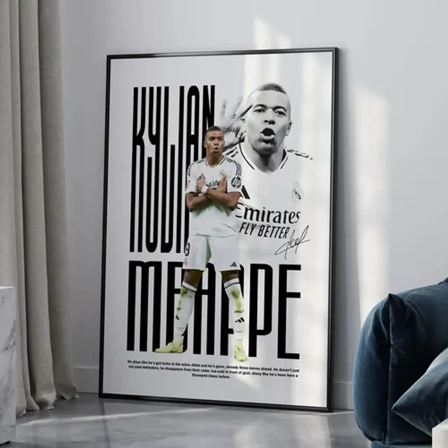 Cuadro De Kylian Mbappé Futbol + Marco 3