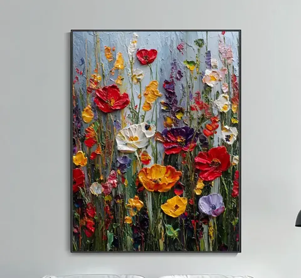 Cuadro Silvestre Jardín Colorido | Estilo Óleo Decoración 1