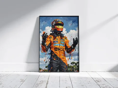 10 Cuadros De Lando Norris Estilo Oleo 4 Mclaren + Marco