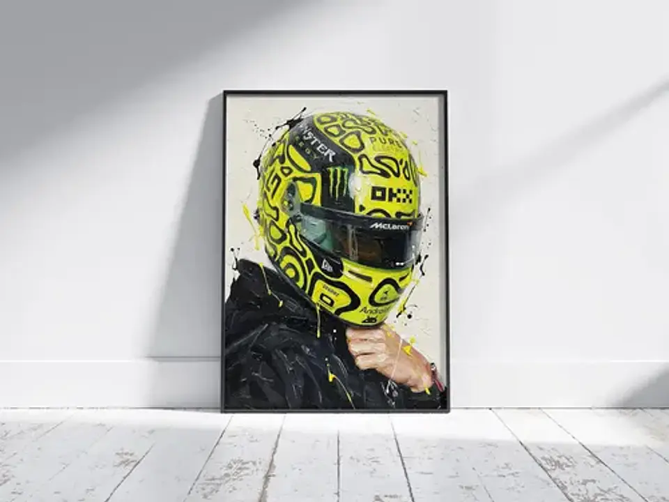 10 Cuadros De Lando Norris Estilo Oleo 4 Mclaren + Marco 5