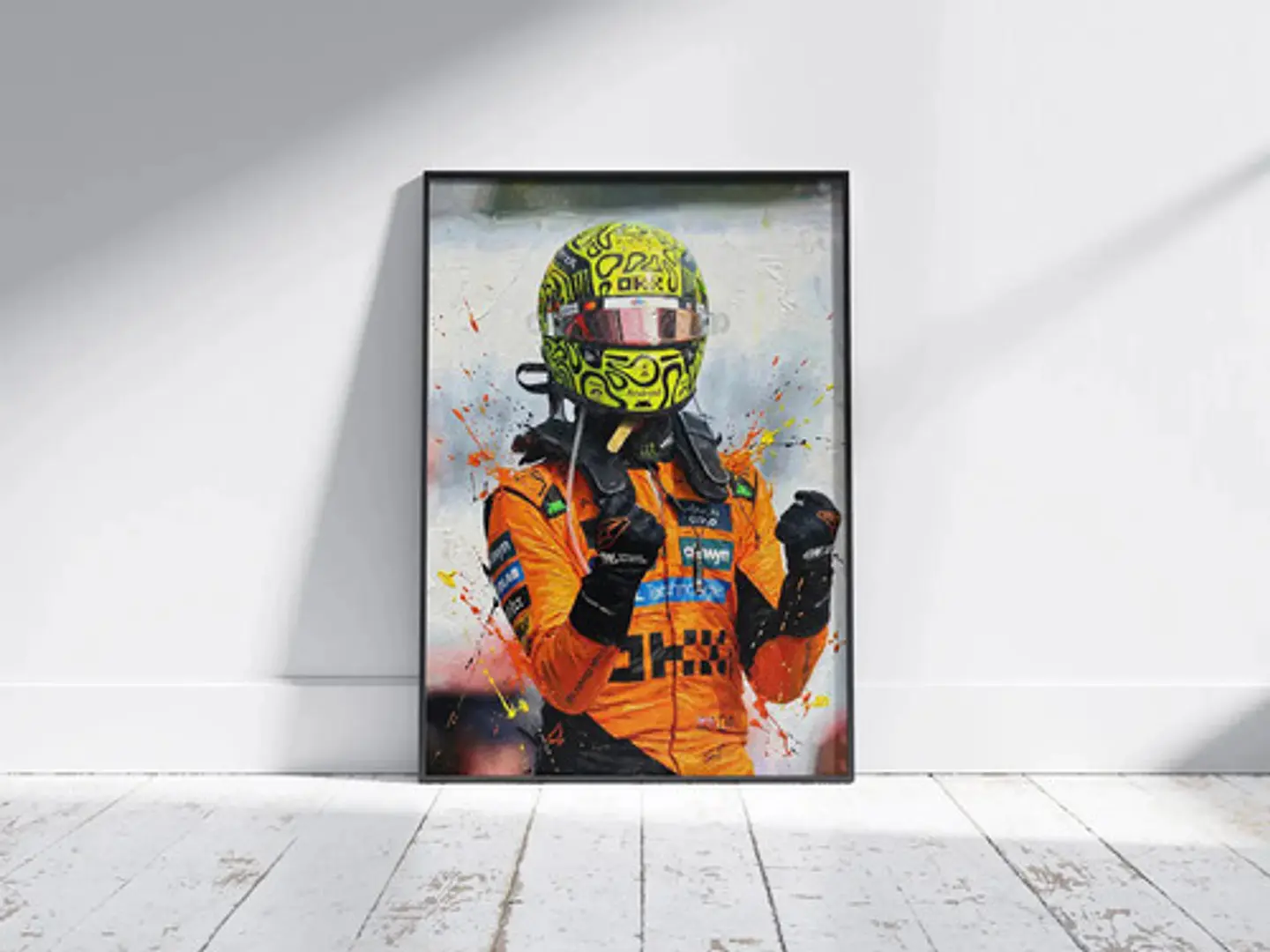 10 Cuadros De Lando Norris Estilo Oleo 4 Mclaren + Marco 7