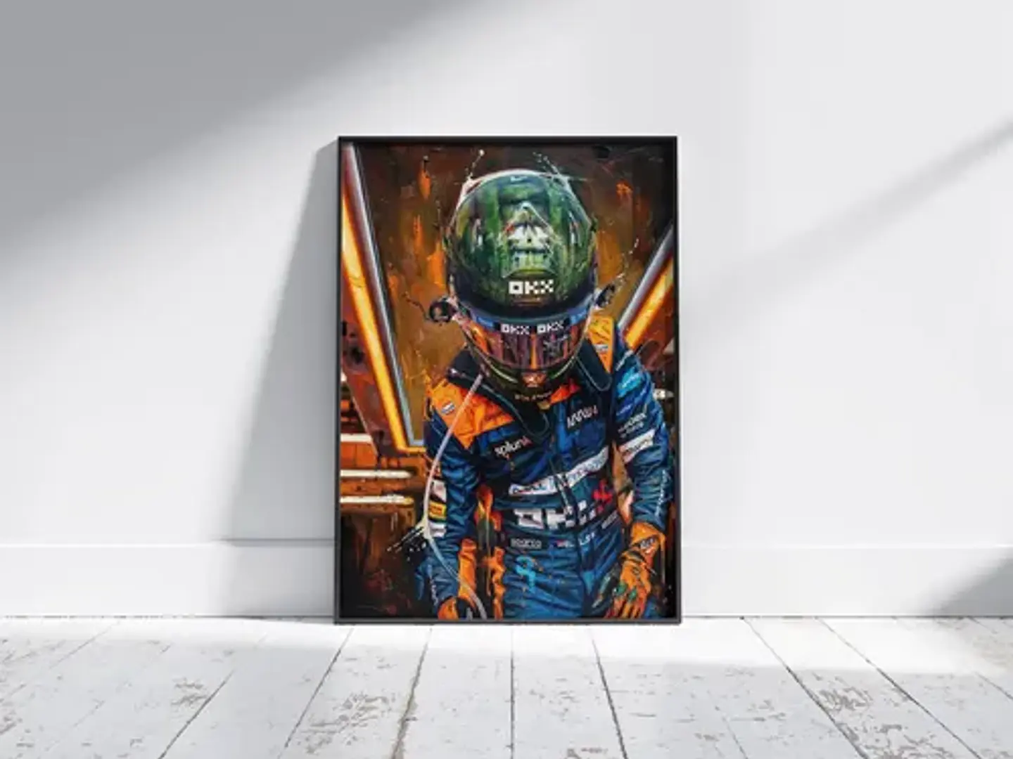 10 Cuadros De Lando Norris Estilo Oleo 4 Mclaren + Marco 9