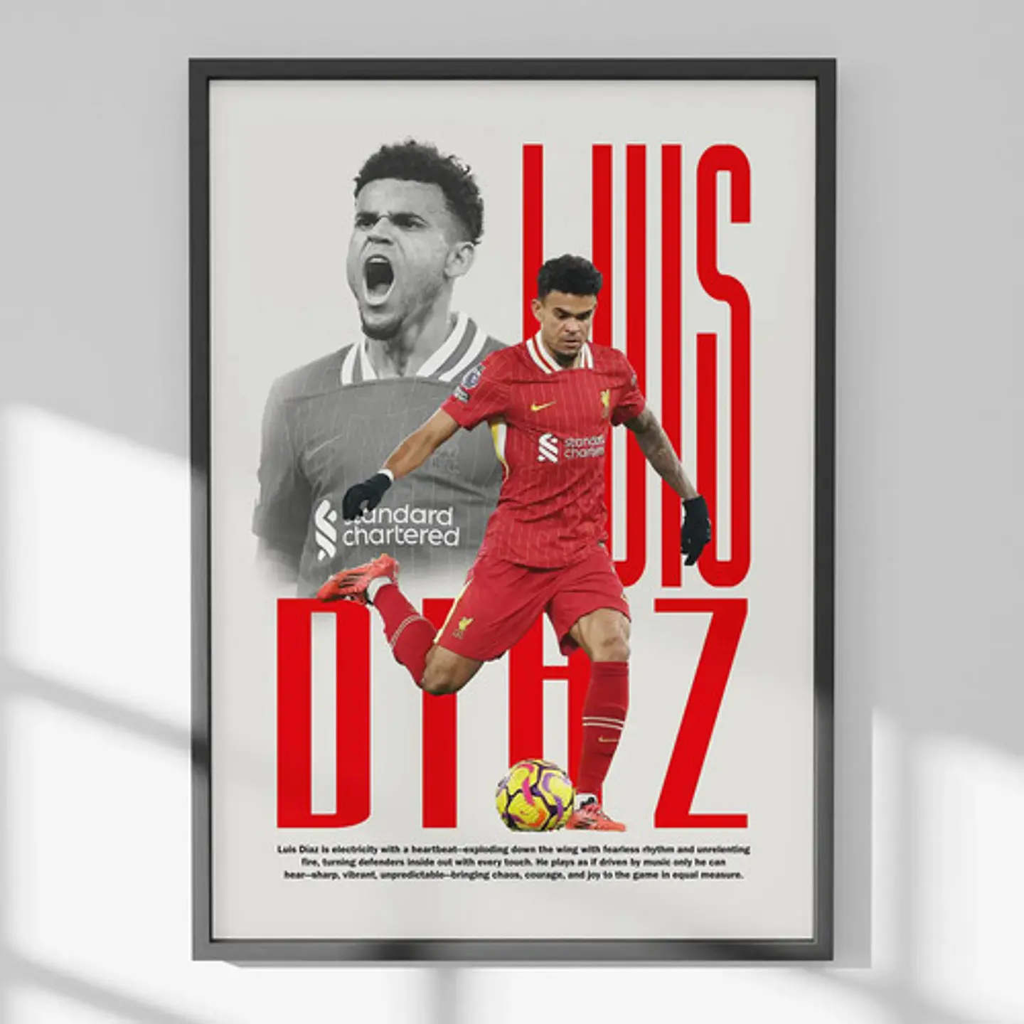 Cuadro De Luis Díaz Del Liverpool Fc Futbol + Marco 1