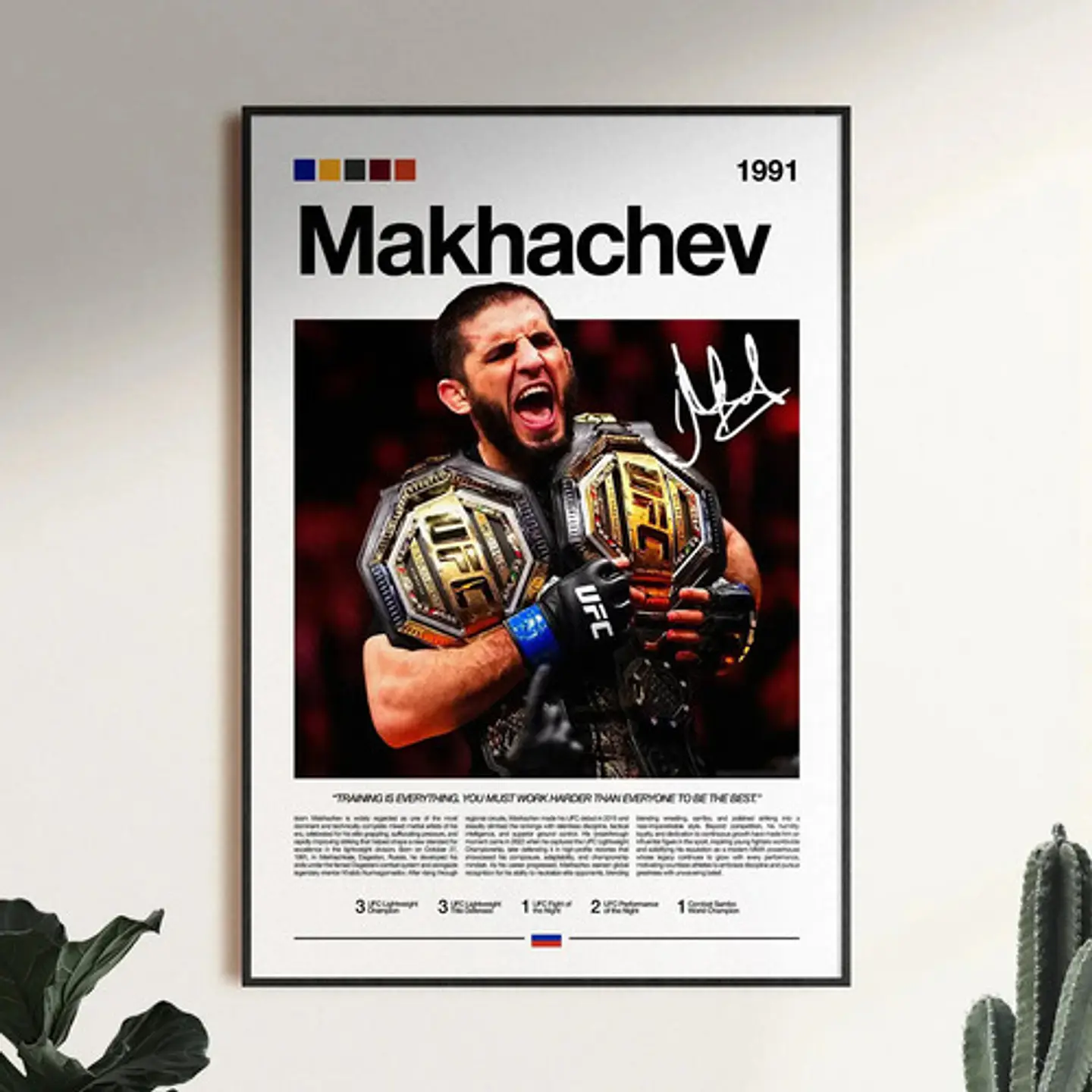 Cuadro Ufc Islam Makhachev Mma + Marco 1