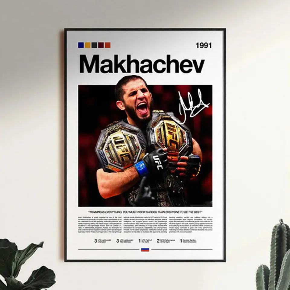 Cuadro Ufc Islam Makhachev Mma + Marco 1